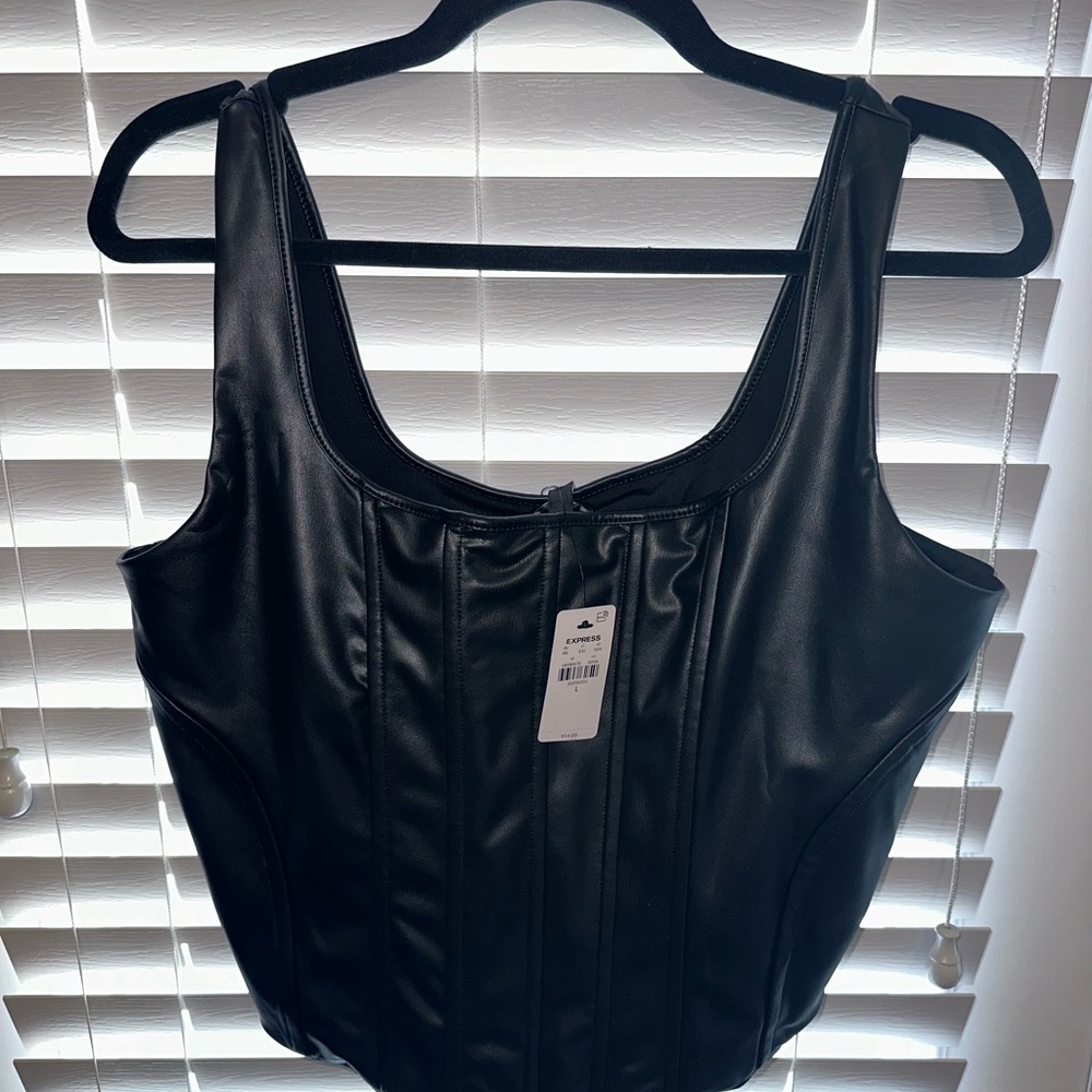 NWT Express Faux Leather Corset Top